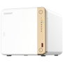 QNAP TS-462-4G Servidor NAS Torre 4 Bahías, Intel Celeron N4505, 4 GB DDR4, Blanco